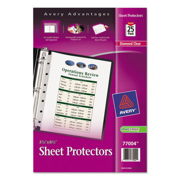 Avery® Top Load Sheet Protector, Heavyweight, 8.5 X 5 1-2, Clear, 25-pack freeshipping - TVN Wholesale